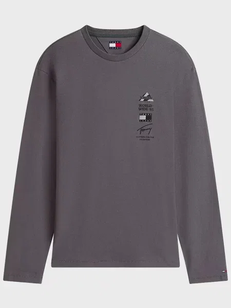 Лонгслів Tommy Jeans чорний
