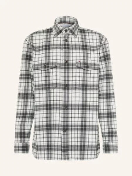 Tommy Hilfiger Flanelová Košile Classic Fit / tmavě šedá / šedá bílá