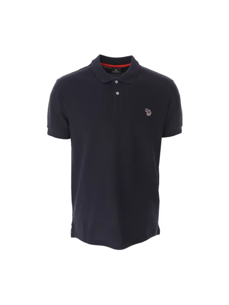 Koszulka polo Ps By Paul Smith w zebrę z logo niebieska