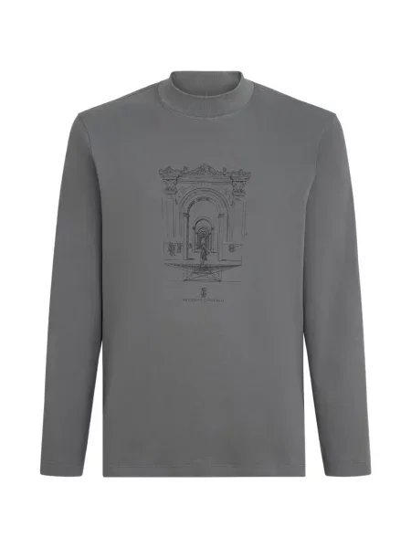 Tricou Brunello Cucinelli cu imagine gri
