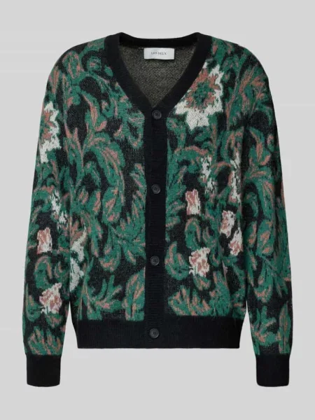 Kardigan rozpinany krój regular fit z mieszanką wełny i alpaki model „Alex” Les Deux czarny