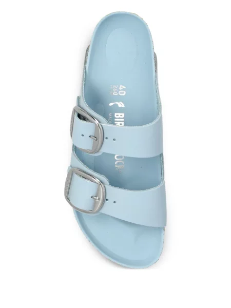 Кожени сандали Birkenstock от лакирана кожа с катарама синьо