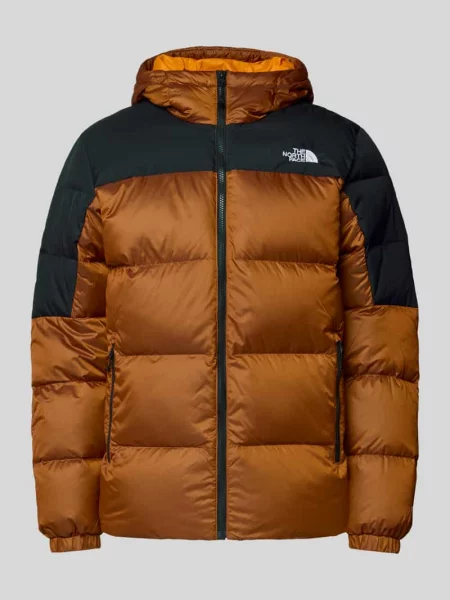 Kurtka puchowa The North Face Diablo Down Hoodie mushroom ember/black heather/recycled brązowa