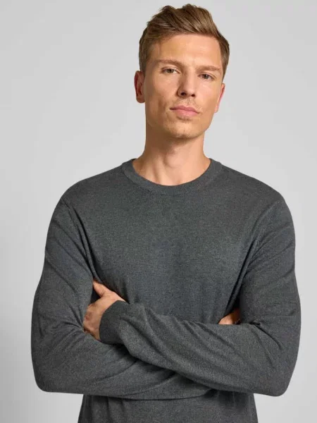 Sweter o kroju regular fit z dzianiny z domieszką kaszmiru model ‘Halfdan’ Casual Friday