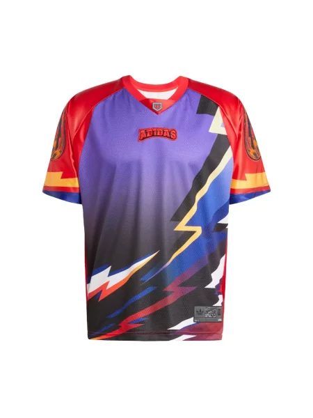 Adidas Originals t-shirt TEAM JERSEY czerwony wzorzysty biała