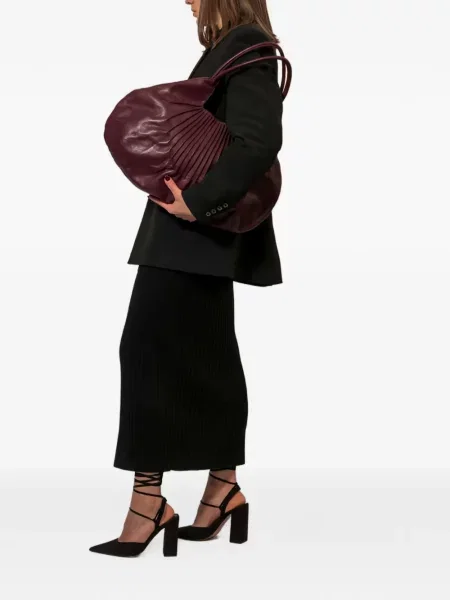 Geantă shopper Caterina Lucchi din piele violet