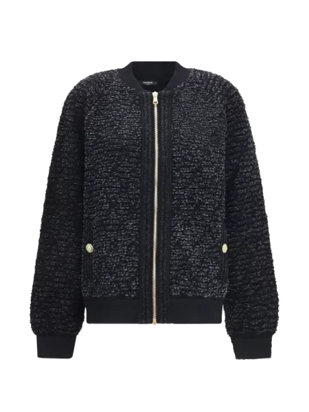 Bouclé geacă Balmain cu paiete negru