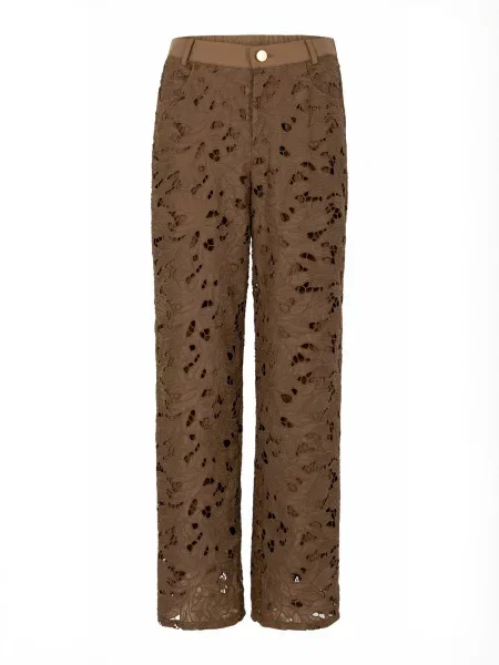 Coster Copenhagen Kalhoty Lace hnědá