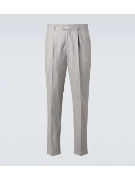 Pantaloni Brunello Cucinelli de lână conici gri