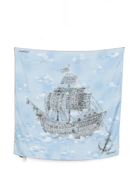 Fular Moschino cu imagine albastru
