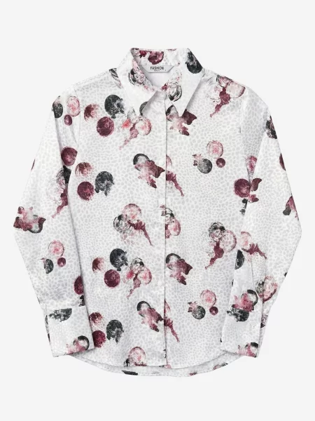 My fashion Tričko světle šedá / burgundská červeň černá
