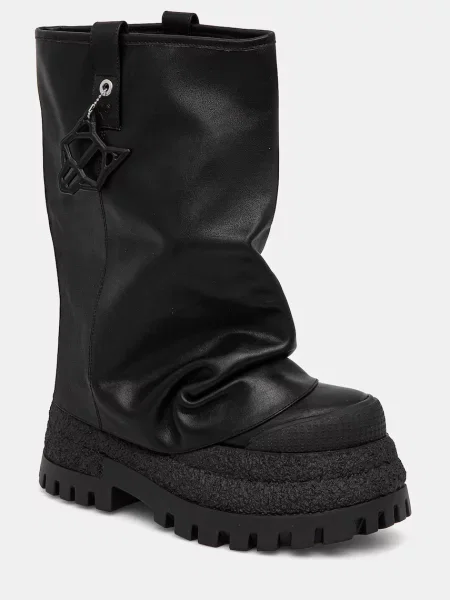 Naked Wolfe ghete de piele Disturb femei cu platforma Disturb Leather Black negru