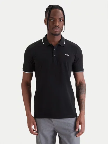 HUGO Tricou polo negru