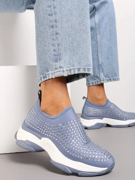 Pantofi Sport Talpă Groasă Zirconiu Elerene albastru