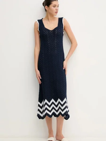Сукня Pepe Jeans OLLIE DRESS maxi розкльошена синій