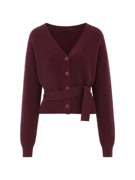 Cu centură cardigan Dondup tricotate roșu