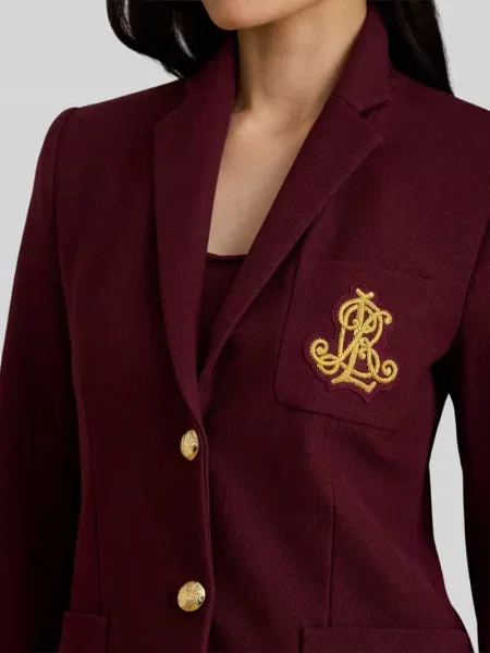 Krótki żakiet z wyhaftowanym logo Lauren Ralph Lauren