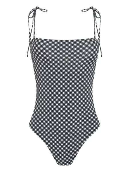 Stroj jednoczęściowy Lygia & Nanny w kratkę czarny