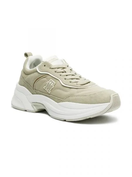 Tommy Hilfiger Sneakers tornacipő | hasított bőr khaki