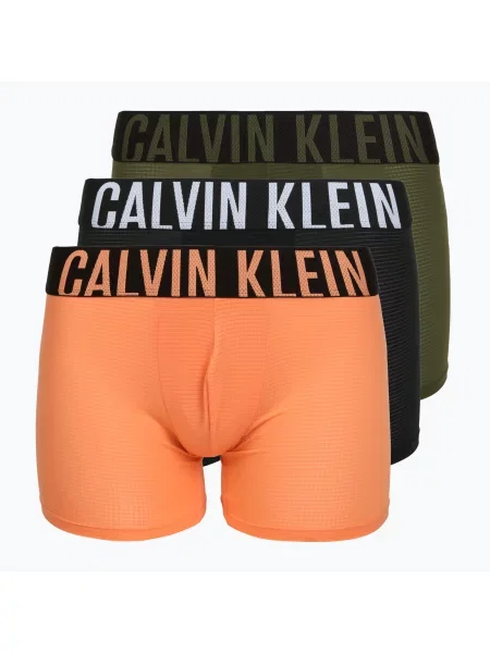 Boxeri pentru bărbați Calvin Klein Boxer Brief black/olive night/orange frosting negru