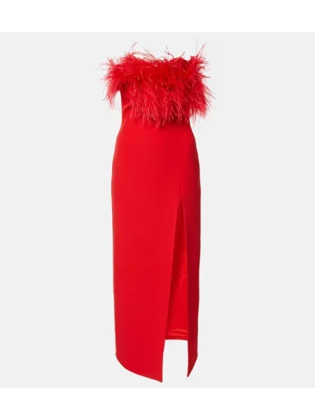 Sukienka midi David Koma do kolan garniturowa czerwona