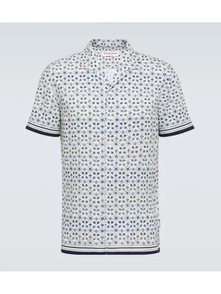 Srajca Orlebar Brown s cvetličnim vzorcem modra