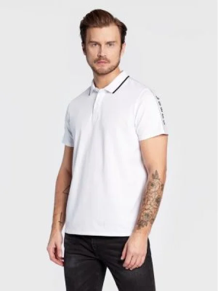 Guess Tricou polo Slim Fit alb
