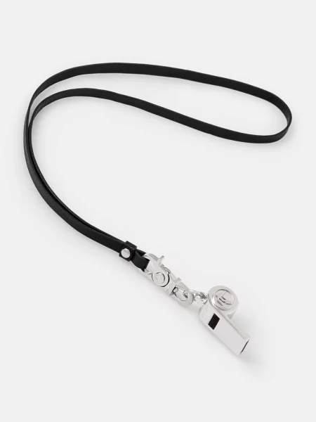 AMBUSH colier de argint Whistle negru
