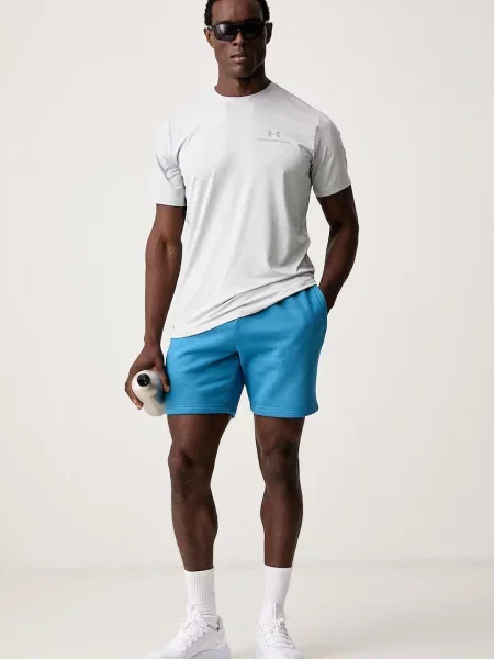 Under Armour teplákové šortky pánske s bavlnou Essential Fleece modrá