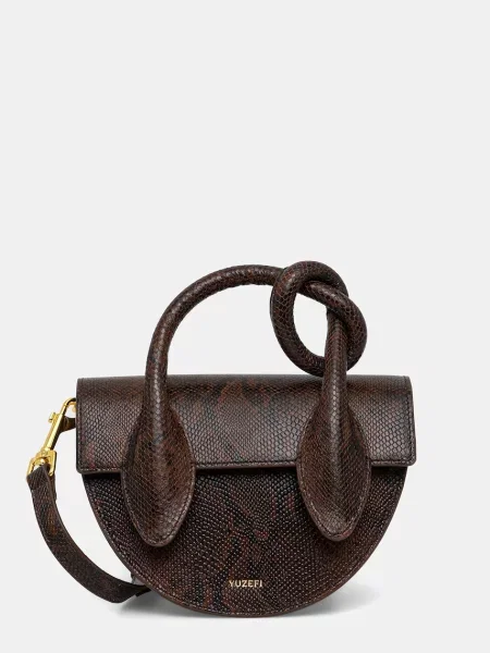 Шкіряна сумочка Yuzefi PRETZEL коричневий