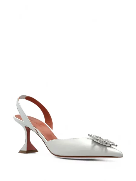Pantofi cu toc Amina Muaddi slingback alb