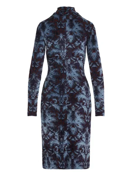 Rochie midi Etro cu model floral până la genunchi de costum albastru