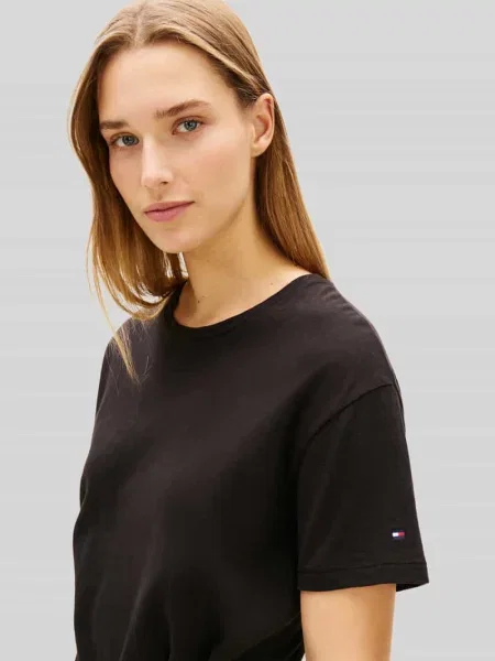 Sukienka t-shirtowa o kroju relaxed fit z węzłem model CO SLUB KNOT MIDI DRS' Tommy Hilfiger