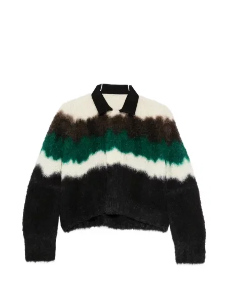Плетено подрязан яке Sacai черно