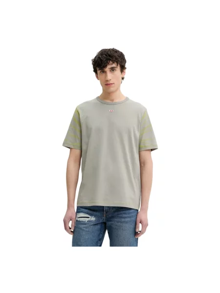 Diesel t-shirt T-SHIRT zielony wzorzysty szara