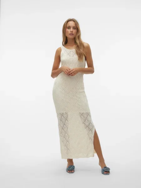 Pletené šaty Vero Moda béžová