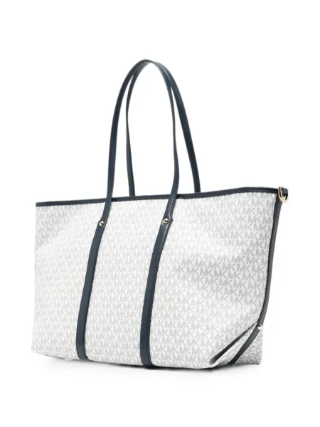 Geantă shopper Michael Kors cu autograf alb
