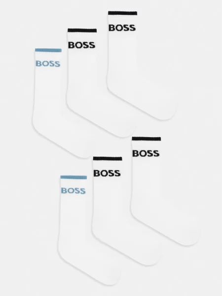 BOSS κάλτσες Ανδρικές 6P QS Stripe CC λευκό