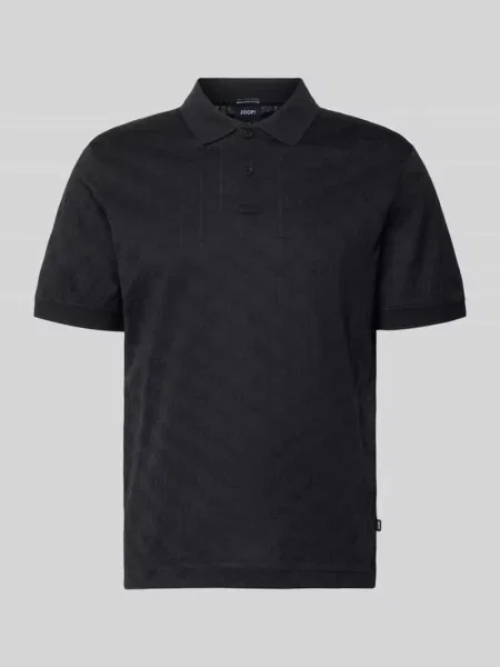 Koszulka polo o kroju nowoczesnym z fakturowanym wzorem model Roberto' Joop! Collection niebieska