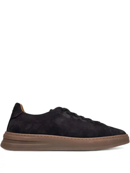 Sneakerși Henderson Baracco cu șireturi din piele de căprioară negru