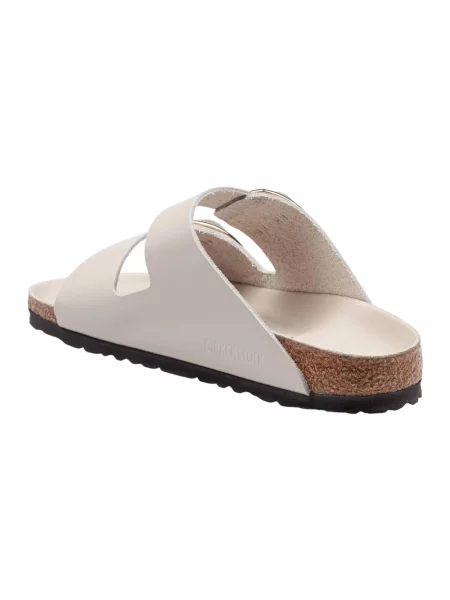 Klapki Birkenstock skórzane beżowe