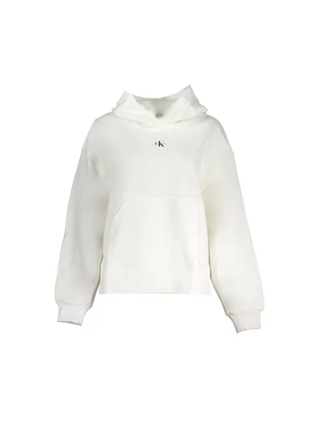 Bluza z kapturem Calvin Klein z kapturem biała