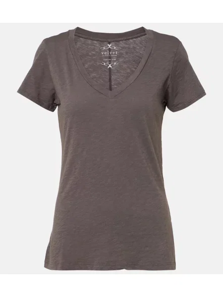 Tricou Velvet de catifea maro