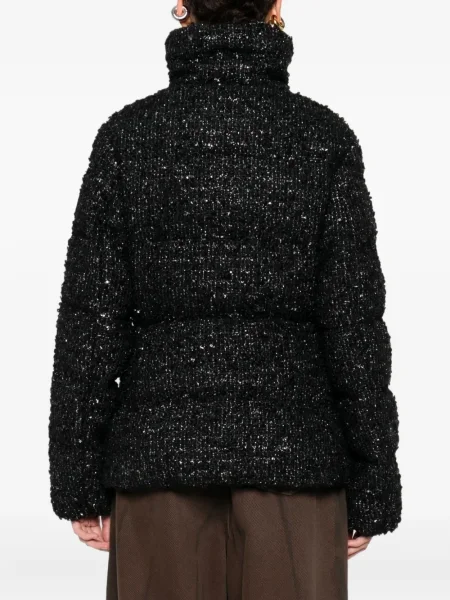 Geacă Moncler din tweed negru