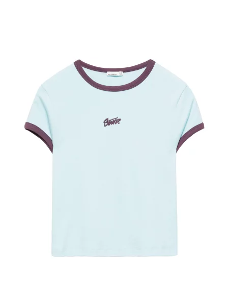 Pull&Bear Tricou STWD deschis / ciocolatiu albastru