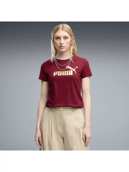PUMA koszulka z logo NO. 1 ESS Metaliczny OdzieÅ¼ S czerwony