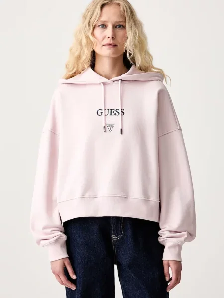 Guess Jeans hanorac cu glugă pentru femei din roz