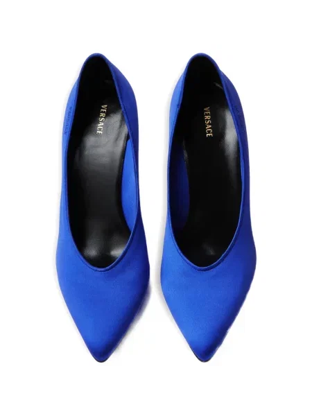 Pantofi cu toc Versace din satin albastru