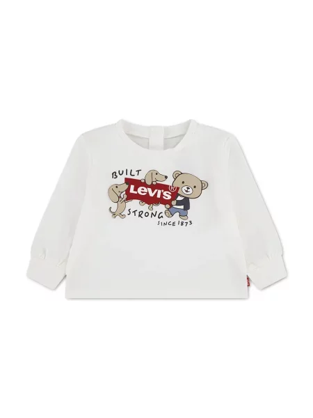 Levi's tričko s dlhým rukávom dojčenské s bavlnou GRAPHIC TEE béžová