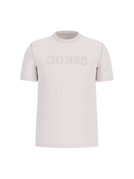 Guess t-shirt ALPHY szary z aplikacją biała